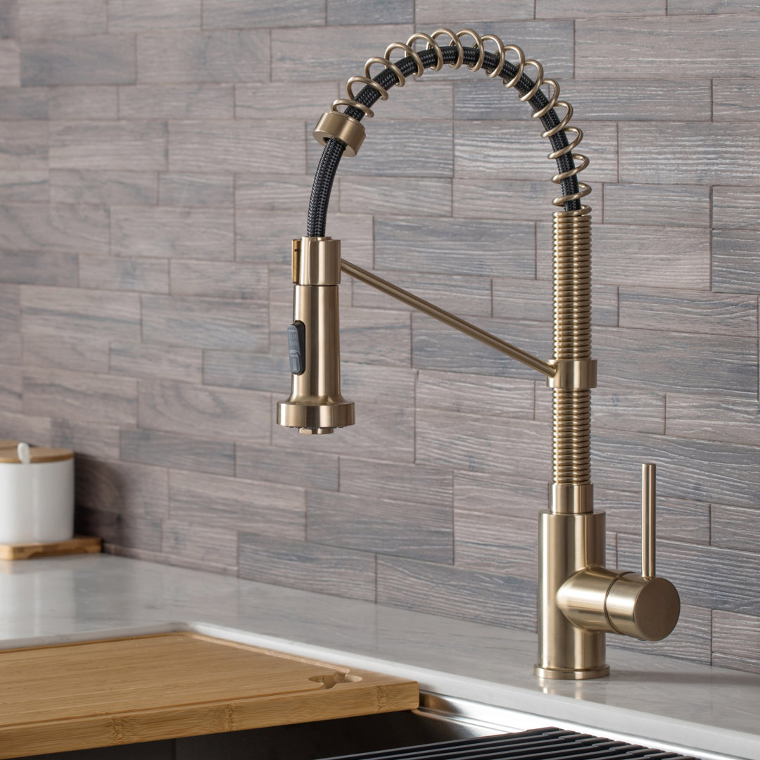 KRAUS Bolden Commercial Style 2-Function Single Handle Pull Down Kitchen Faucet